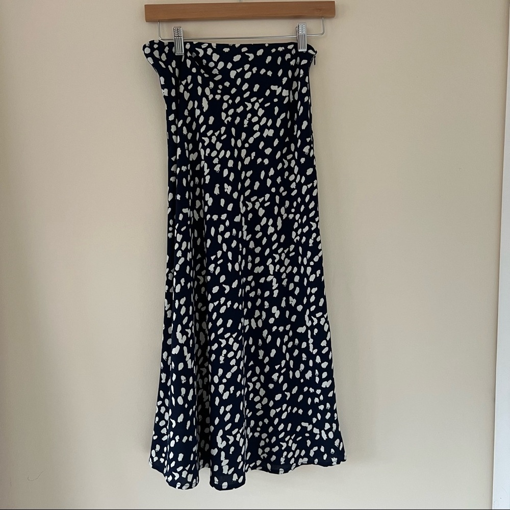 Blue and white midi skirt